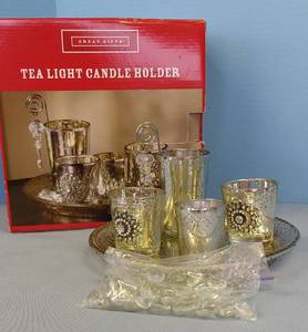 lot 32626 image: Tea Light Candle Holder, 7 piece