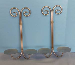 lot 32638 image: Wall Candle Sconce, Pair