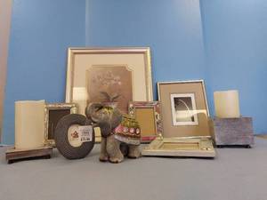 lot 32661 image: Elephant, Frames, Candle Holders