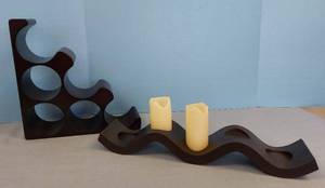 lot 32663 image: Wine Rake & Candle Decor