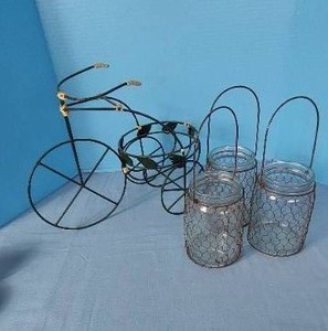 lot 32685 image: Tricycle Planter, Mason Jar Holders