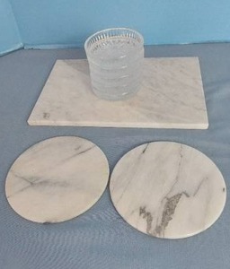 lot 32750 image: Cutting Board, Trivets & Glass Coasters