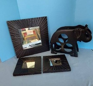 lot 32765 image: Elephant Wine Rack, Decorative Mirror Collection