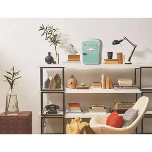 lot 3025 image: Frigidaire Portable Retro 6-Can Mini Fridge EFMIS129, Blue