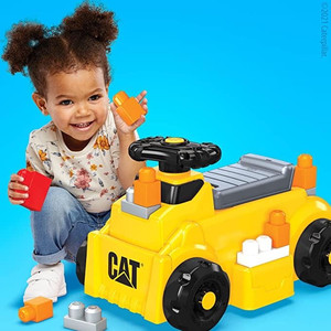 lot 3026 image: Mega Bloks CAT Build n Play Ride-On Building Set