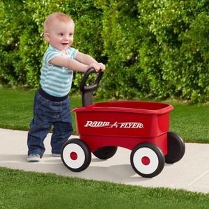 lot 3027 image: Radio Flyer, My 1st 2-in-1 Play Wagon Push Walker, Red