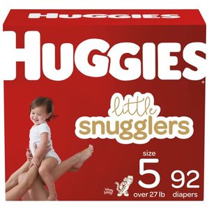 lot 3058 image: Huggies Little Snugglers Baby Diapers, Size 5, 92 Ct