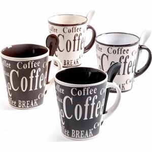 lot 3071 image: Mr. Coffee Bareggio 7-Piece Mug Set, 3 MUGS AND 4 SPOONS INCLUDED