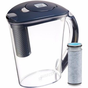 lot 3088 image: Brita Large 10 Cup Stream Filter as You Pour Water Pitcher with 1 Filter, Rapids BPA Free, Carbon Gray