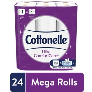 lot 3101 image: Cottonelle Ultra ComfortCare Soft Toilet Paper, 24 Mega Rolls