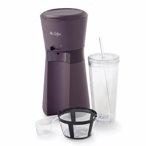 lot 3113 image: Mr. Coffee� Iced�� Coffee Maker with Reusable Tumbler and Coffee Filter, Lavender