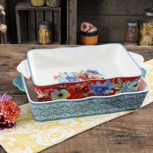 lot 3149 image: The Pioneer Woman Spring Bouquet 2-Piece Baker Set