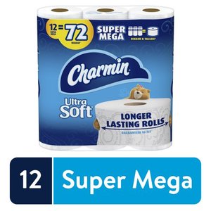 lot 3153 image: Charmin Ultra Soft Toilet Paper, 12 Super Mega Rolls