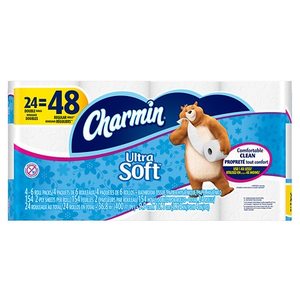 lot 3154 image: Charmin Ultra Soft Toilet Paper 24 Double Rolls
