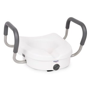 lot 3155 image: Equate Raised Toilet Seat with Handles, Toilet Seat Riser, White