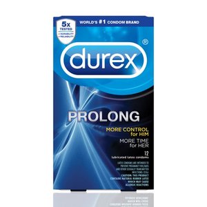 lot 3600 image: Durex Prolong Condoms, 12 Pack-Factory Sealed