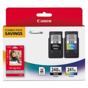 lot 3607 image: Canon - PG-240XLCL-241XLGP-502 2-Pack High-Yield - BlackColor Ink Cartridges  Photo Paper - Blackmulticolor