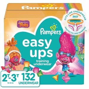 lot 3615 image: Pampers Easy Ups Girls Training Underwear, 2T - 3T, 132 Count