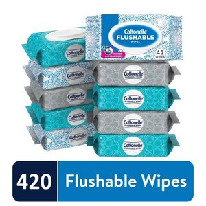 lot 3618 image: Cottonelle Ultra Fresh Flushable Wet Wipes, 10 Flip-Top Packs, 420 Total Wipes