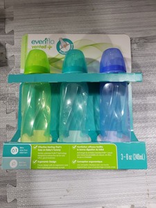 lot 3619 image: Evenflo Vented 8oz Bottles (3 pack)