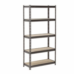 lot 3642 image: Muscle Rack Silver-Vein 12 D x 30 W x 60 H 5-Shelves Steel Shelving Unit