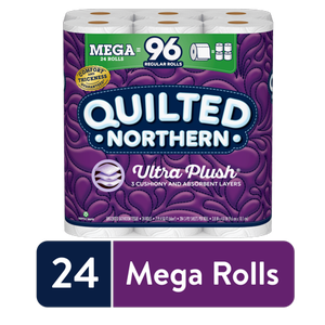 lot 3648 image: Quilted Northern Ultra Plush Toilet Paper, 24 Mega Rolls