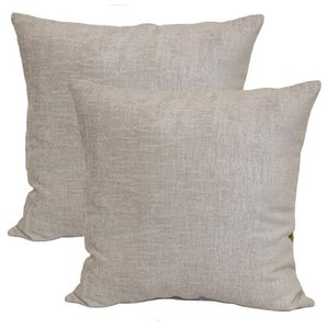 lot 3670 image: Mainstays Chenille Decorative Square Throw Pillow, 18 x 18, Gray Pumice, 2 Pack