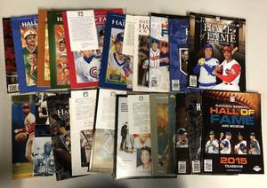 lot 92 image: Collection of National Baseball Hall of Fame Yearbooks from 1987 to 2017 - 21 Different Years - All One Money