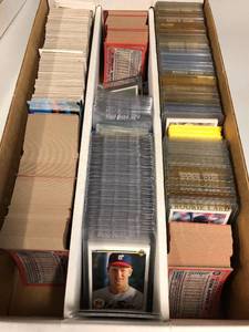 lot 95 image: Three Row Box Baseball Cards - Lots of Duplication of Rookies - Appier, Seitzer Rookie Cups, JuanGone, 1990 Leaf, Lots of Duplication