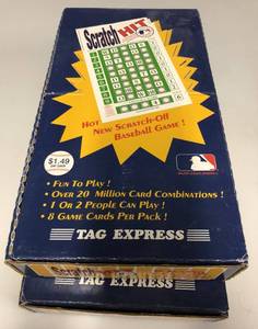 lot 102 image: 1994 Tag Express Scratch Hit Sealed Box - Two Boxes Total - 144 Total Packs