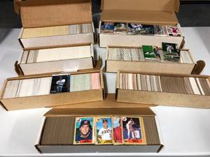 lot 103 image: Seven Full Boxes of Random Sports Cards - Over 3,000 Total Cards