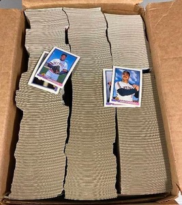 lot 117 image: Huge Box with Nine Rows of 1991 Bowman Baseball Cards - Over 8,000 Baseball Cards