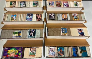 lot 121 image: Eight Boxes Full of Sports Cards - Baseball, Basketball, Football - 80s, 90s, 00s - Over 5,000 Sports Cards