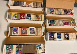 lot 124 image: Seven Boxes Full of Sports Cards - Mostly Baseball and Football - Over 5,000 Cards