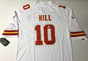 lot 2 image: Signed Tyreek Hill #10 Kansas City Chiefs Nike Jersey with James Spence Authentication & Super Bowl LIV, LV and Lamar Hunt Patch