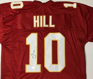 lot 3 image: Signed Tyreek Hill Kansas City Chiefs #10 Custom Jersey With James Spence WITNESSED Authentication