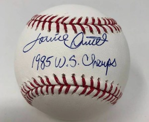 lot 25 image: Signed Jamie Quirk Kansas City Royals with 1985 W.S. Champs on Official Major League Baseball with two Certificates of Authenticity