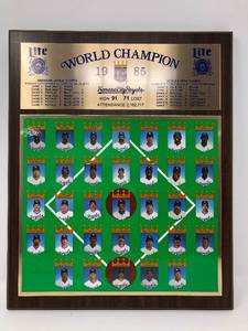 lot 33 image: 1985 Kansas City Royals World Series Champions WoodenMetal Plaque with Miller Lite Logo & Complete Roster with Pictures