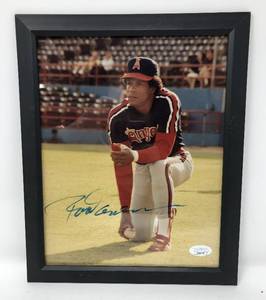 lot 38 image: Signed Rod Carew 8x10 Photograph Framed with James Spence Certificate of Authenticity - Los Angeles Angels