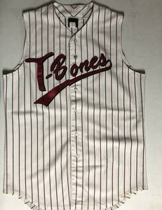 lot 71 image: Kansas City T-Bones Complete Game Used Baseball Uniform - Jersey, Pants, and Hat