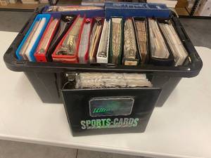 lot 141 image: Tub Full of Binders Full of Sports Cards