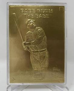 lot 73 image: Babe Ruth 22KT Minted Collectors Baseball Card