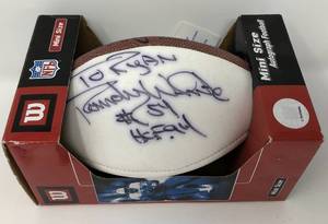 lot 82 image: Signed Randy White Football - Dallas Cowboys - with Inscription #54 HOF 94