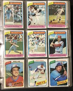 lot 88 image: Binder Full of 1980 Topps Baseball Cards - Complete Set Minus Rickey Henderson Rookie Card