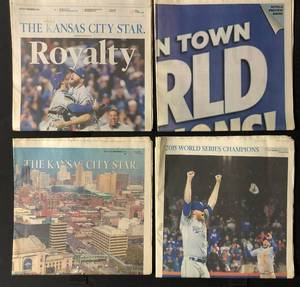 lot 90 image: Collection of Four Kansas City Star Newspapers from 2015 World Series Kansas City Royals Championship