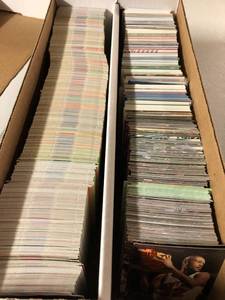 lot 183 image: Two Row Box Full of Over 1,500 Sports Cards - Mostly Basketball and Football