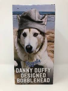 lot 201 image: New In Box Danny Duffy Kansas City Royals Bobblehead with Dog Sadie