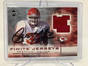 lot 219 image: In Person Signed Priest Holmes Kansas City Chiefs Jersey Card