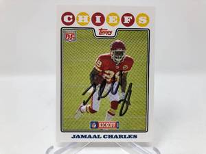 lot 221 image: Signed In Person Jamaal Charles 2008 Topps Rookie Card Kansas City Chiefs