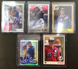 lot 229 image: Five Kansas City Royals Signed Baseball Cards - In Person Signed at Stadium - Rex Hudler, Kyle Zimmer, Dale Svuem, Brad Keller, Rosell Herrera